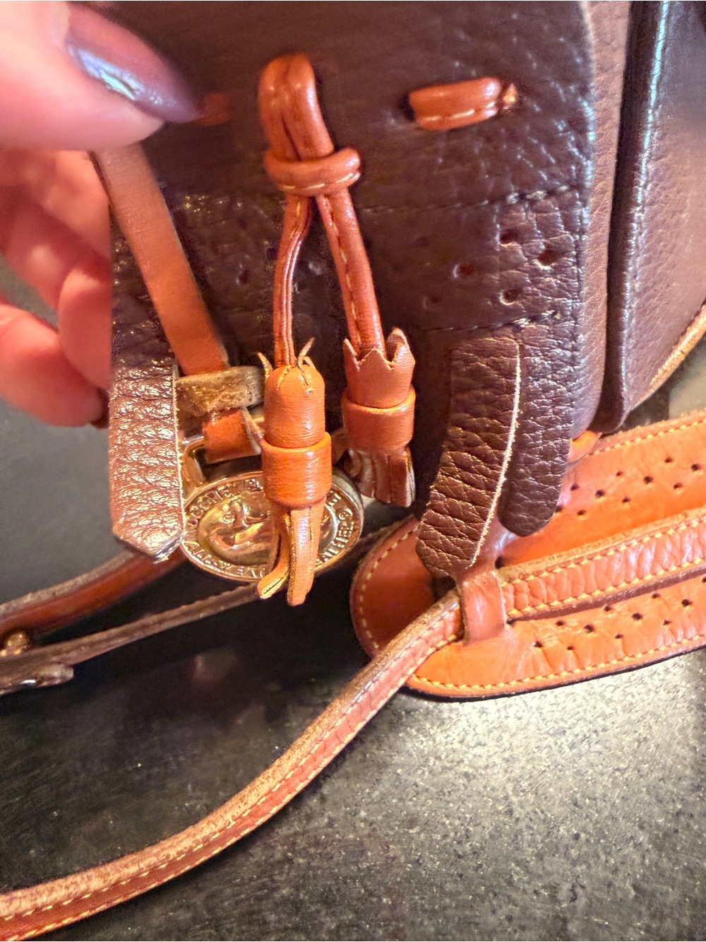 Brown & Tan Leather Crossbody Camera Bag - Picture 5 of 14